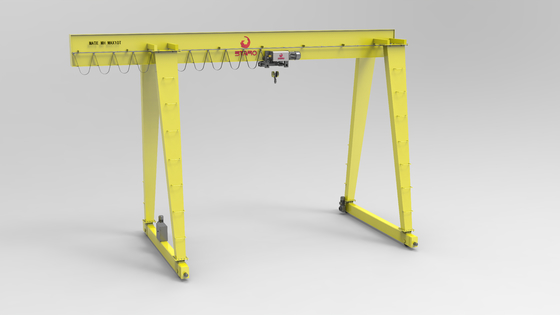 Q355E Material Niedertemperaturwiderstand Einzelträger mobiler Gantry-Kran 15 Tonnen mit Drahtseilhebe